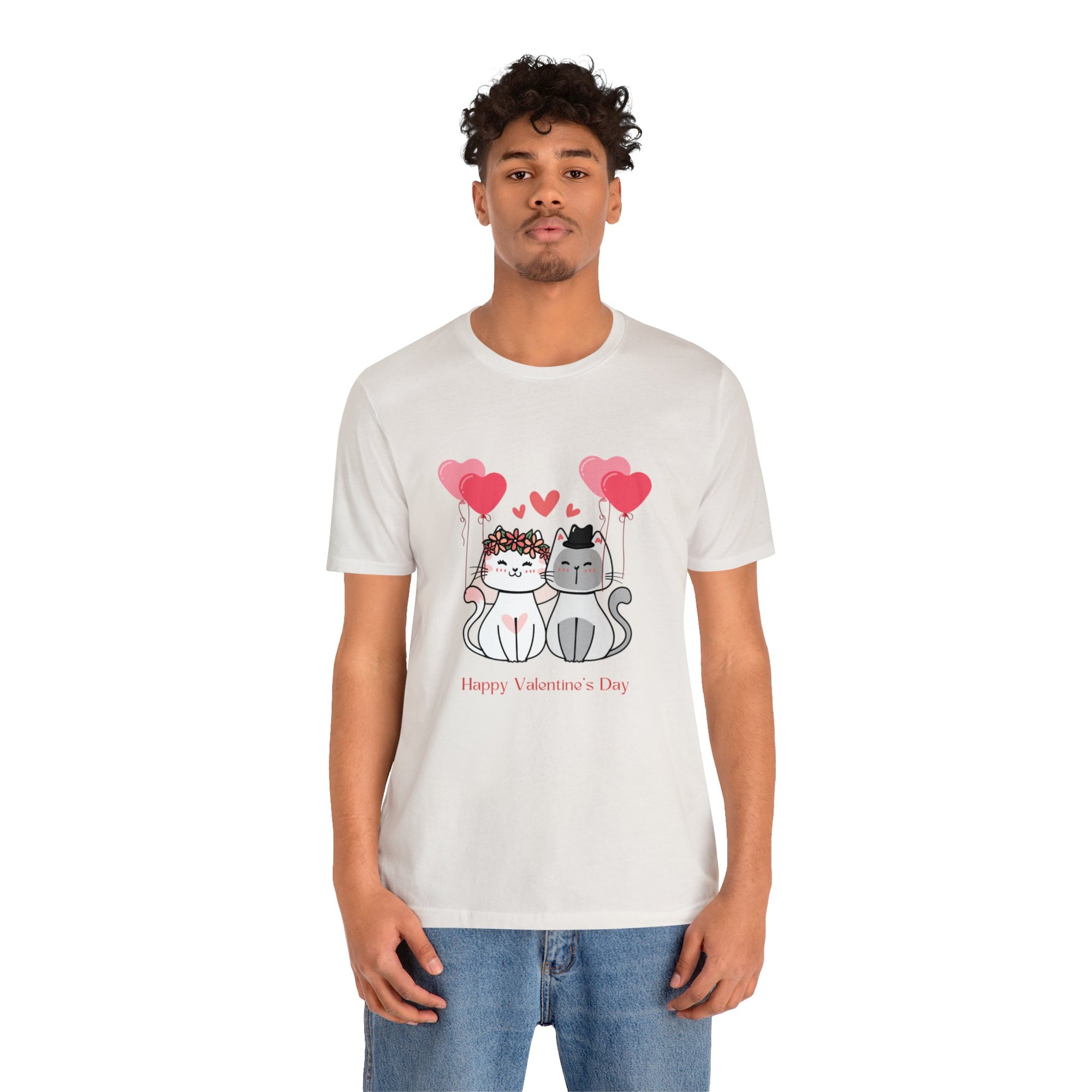 Happy Valentine's Day Customized Unisex Jersey Short Sleeve Tee