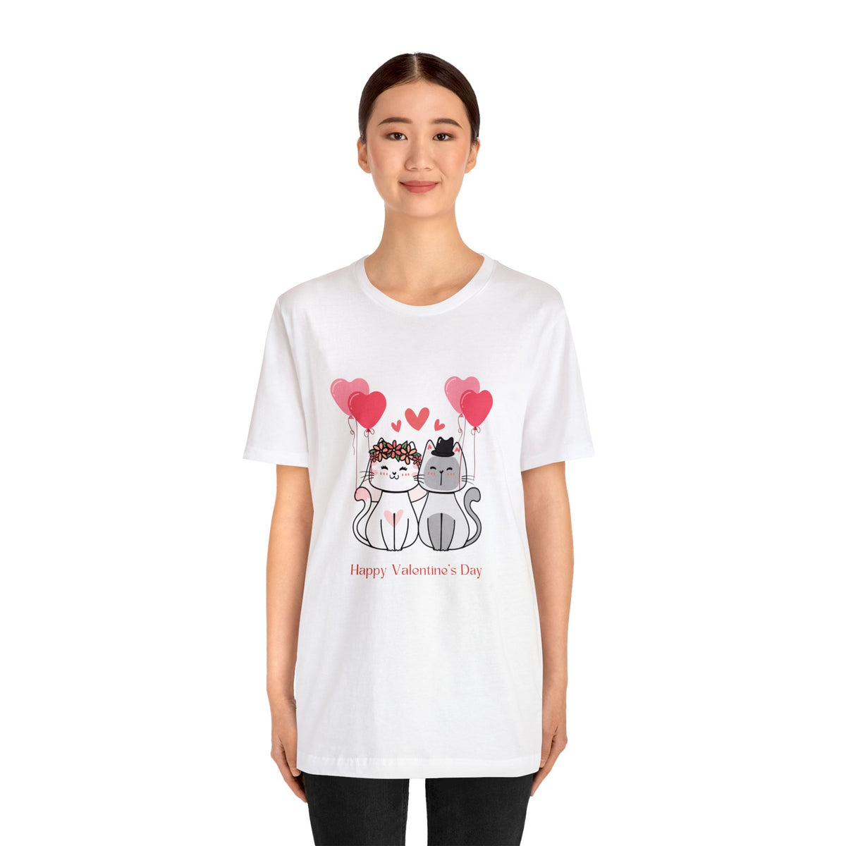 Happy Valentine&#39;s Day Customized Unisex Jersey Short Sleeve Tee