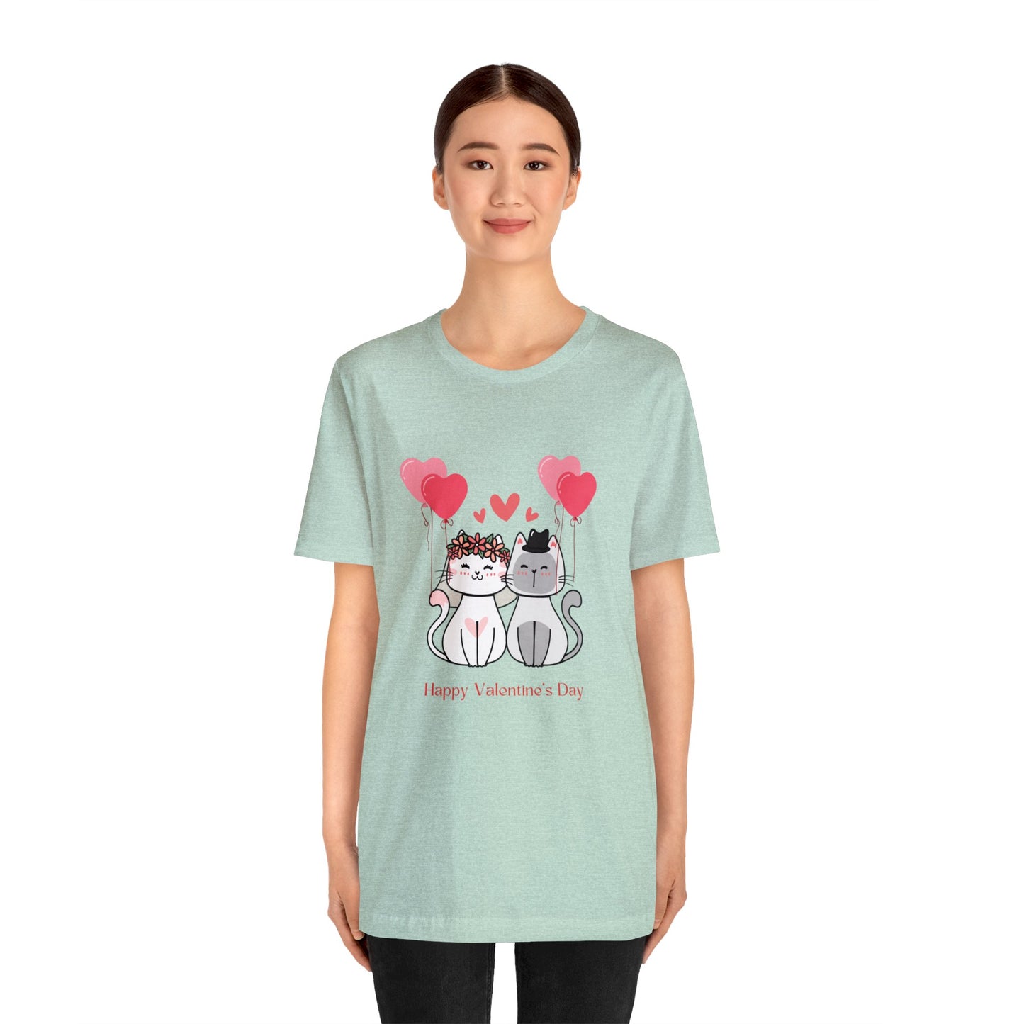 Happy Valentine's Day Customized Unisex Jersey Short Sleeve Tee