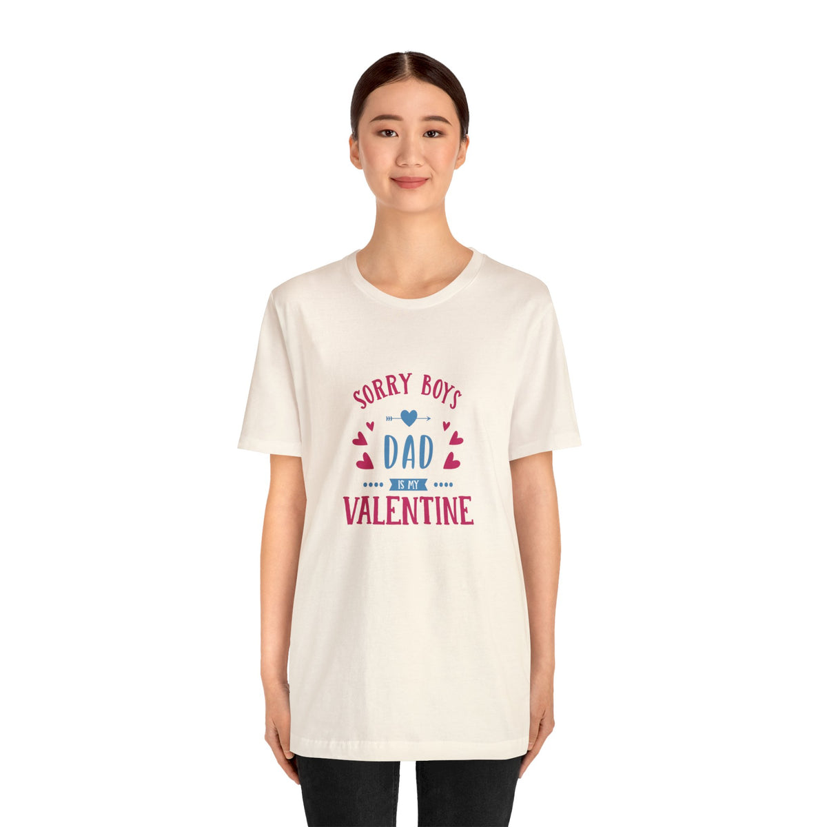 Dad is My Valentine Customized Unisex Jersey Short Sleeve Tee