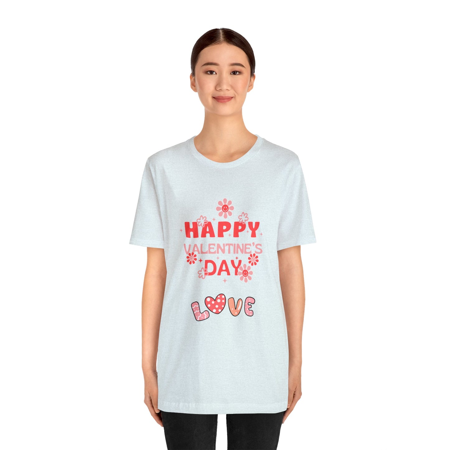 Happy Valentine Day Love Customized Unisex Jersey Short Sleeve Tee