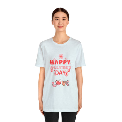 Happy Valentine Day Love Customized Unisex Jersey Short Sleeve Tee