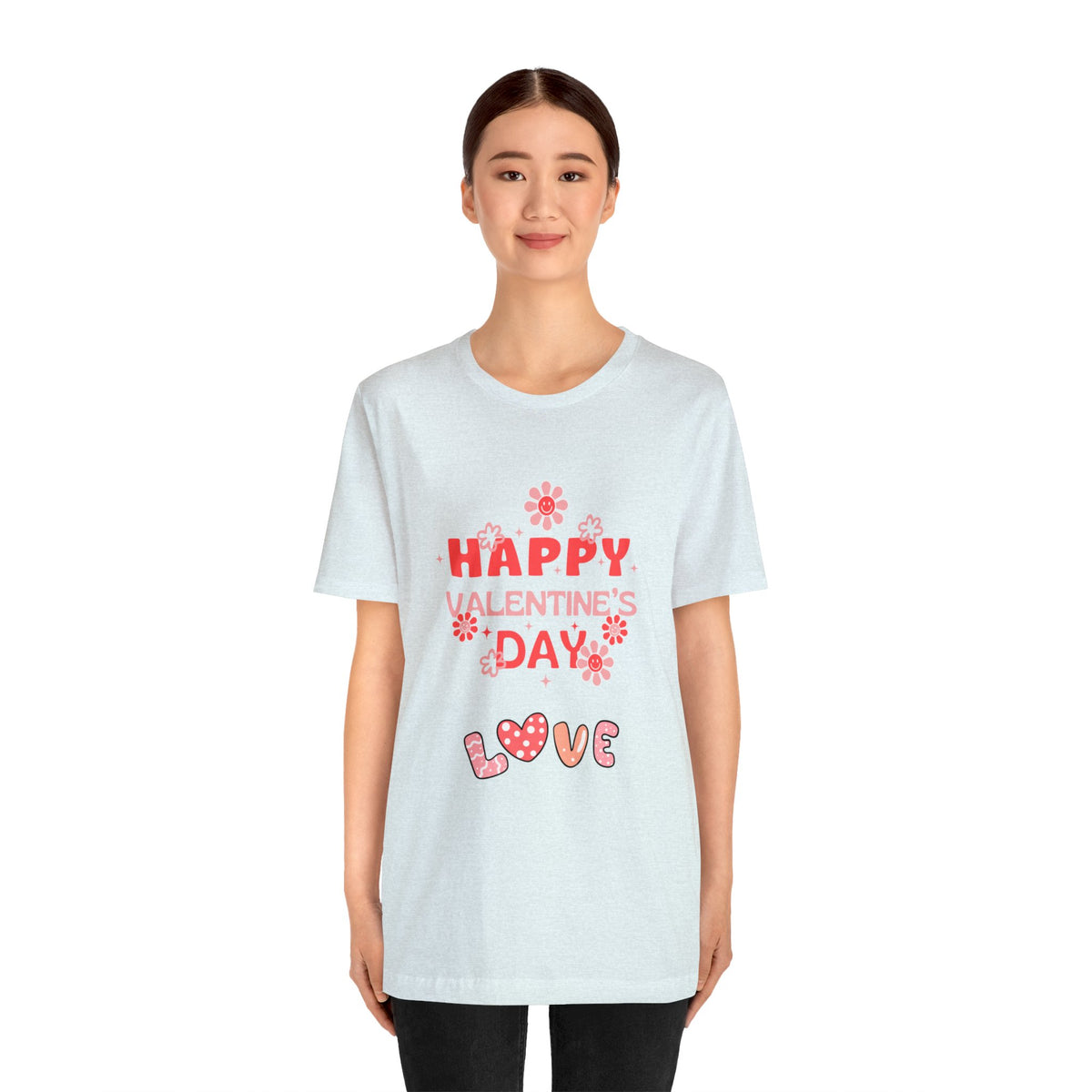 Happy Valentine Day Love Customized Unisex Jersey Short Sleeve Tee