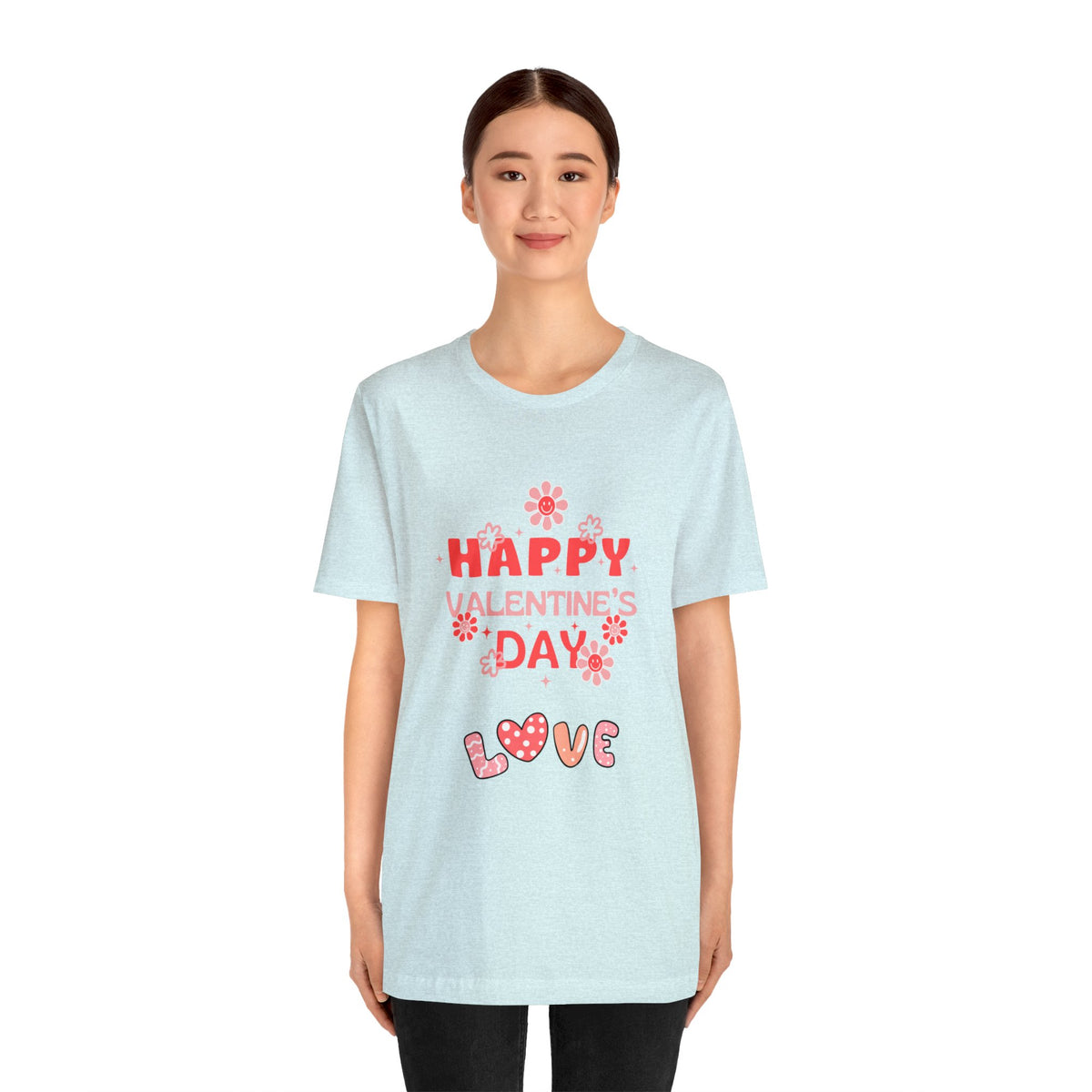 Happy Valentine Day Love Customized Unisex Jersey Short Sleeve Tee