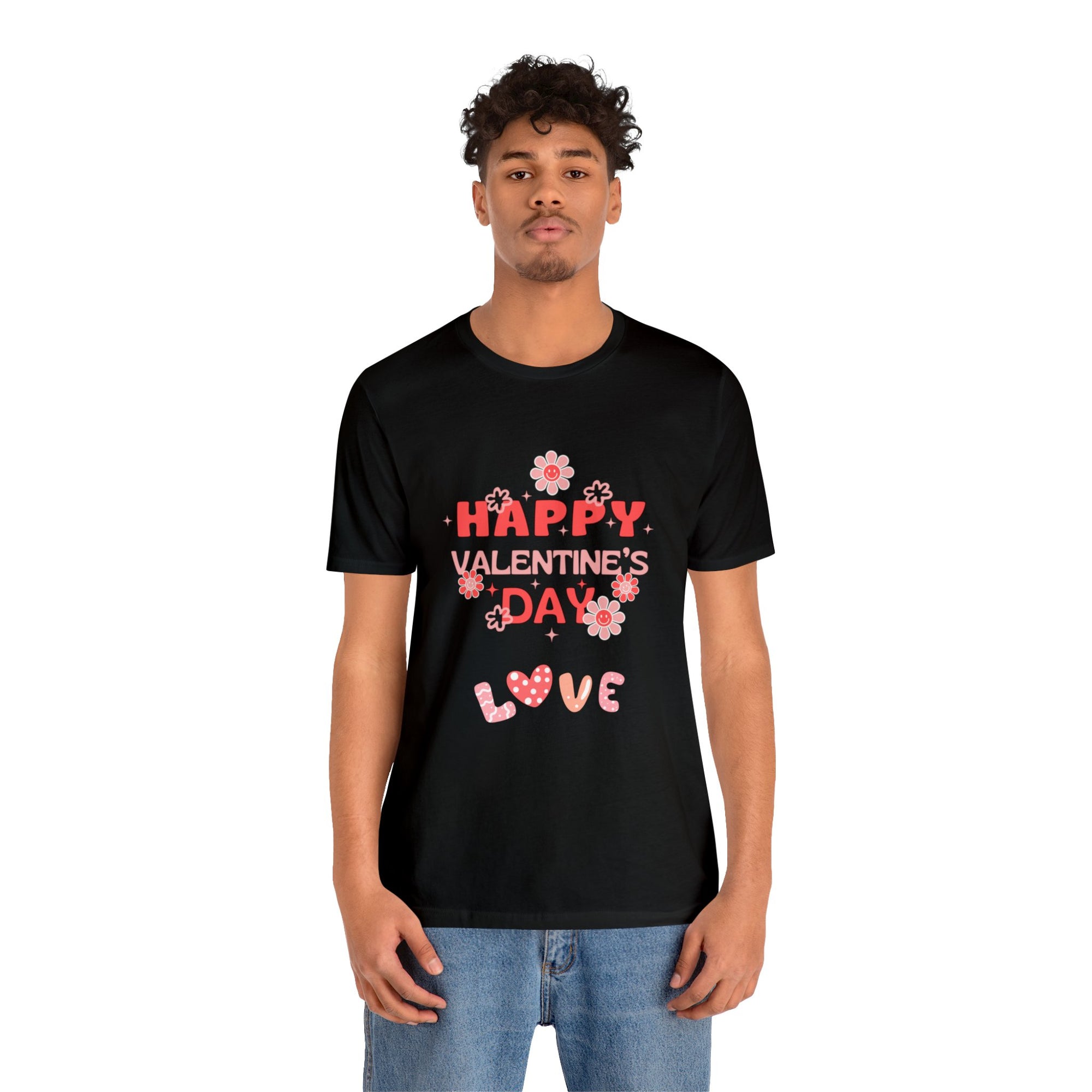 Happy Valentine Day Love Customized Unisex Jersey Short Sleeve Tee