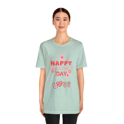 Happy Valentine Day Love Customized Unisex Jersey Short Sleeve Tee