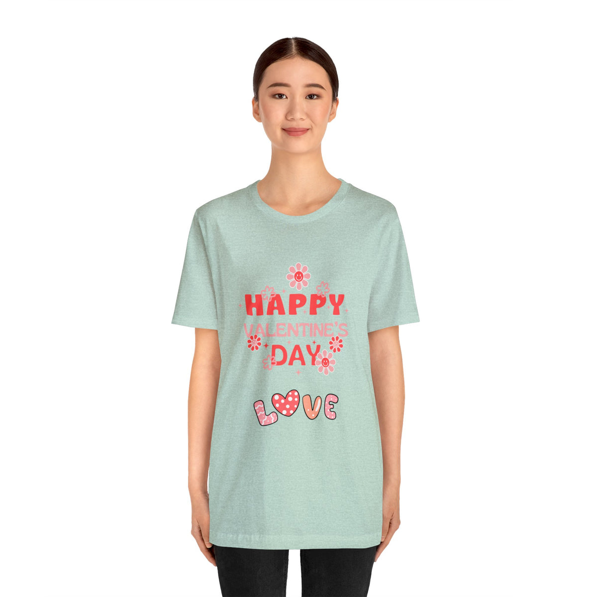 Happy Valentine Day Love Customized Unisex Jersey Short Sleeve Tee