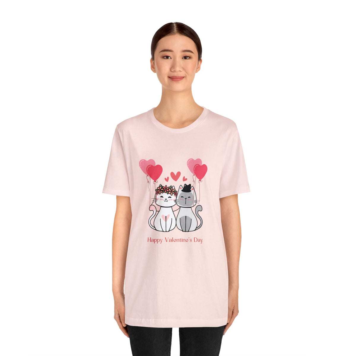 Happy Valentine&#39;s Day Customized Unisex Jersey Short Sleeve Tee