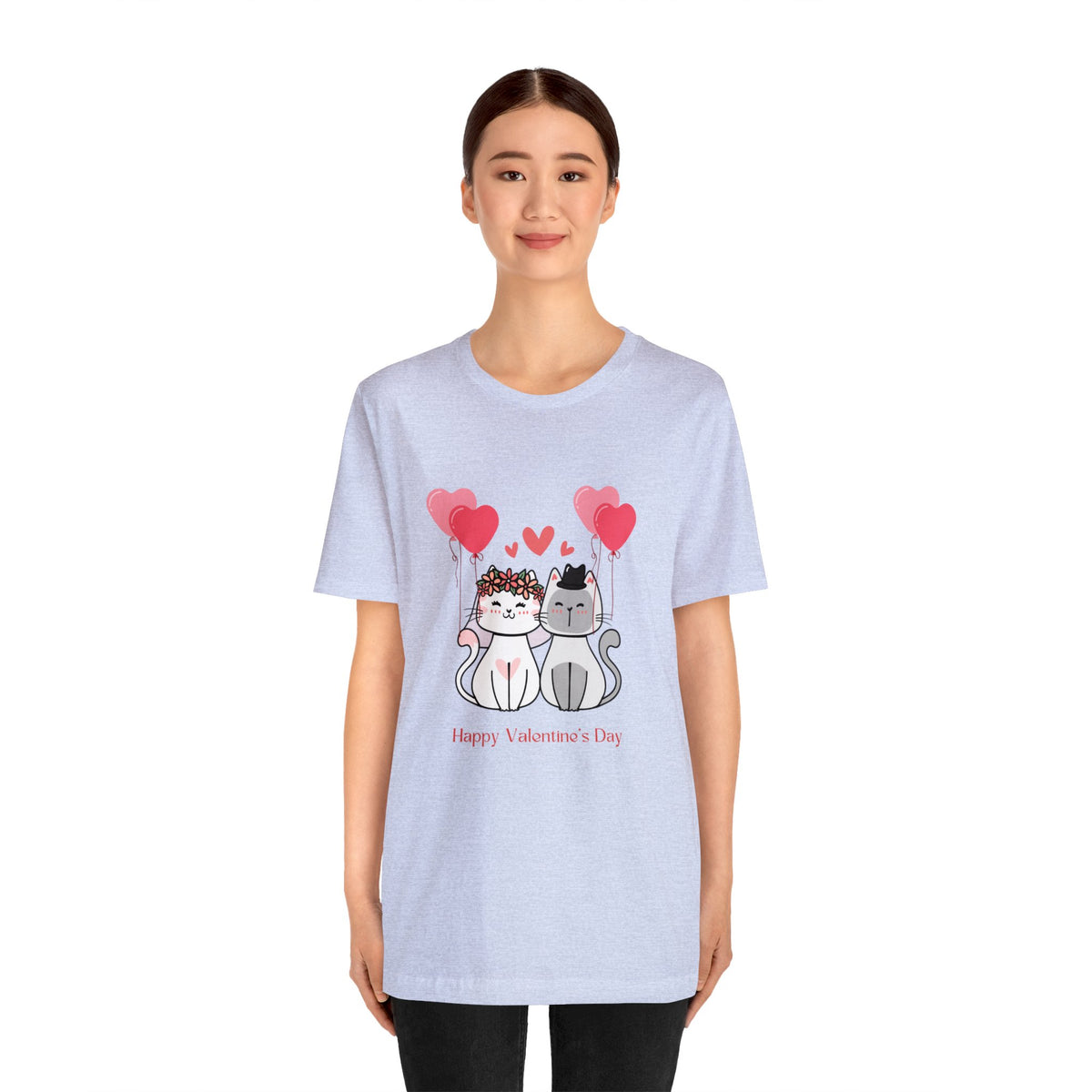 Happy Valentine&#39;s Day Customized Unisex Jersey Short Sleeve Tee